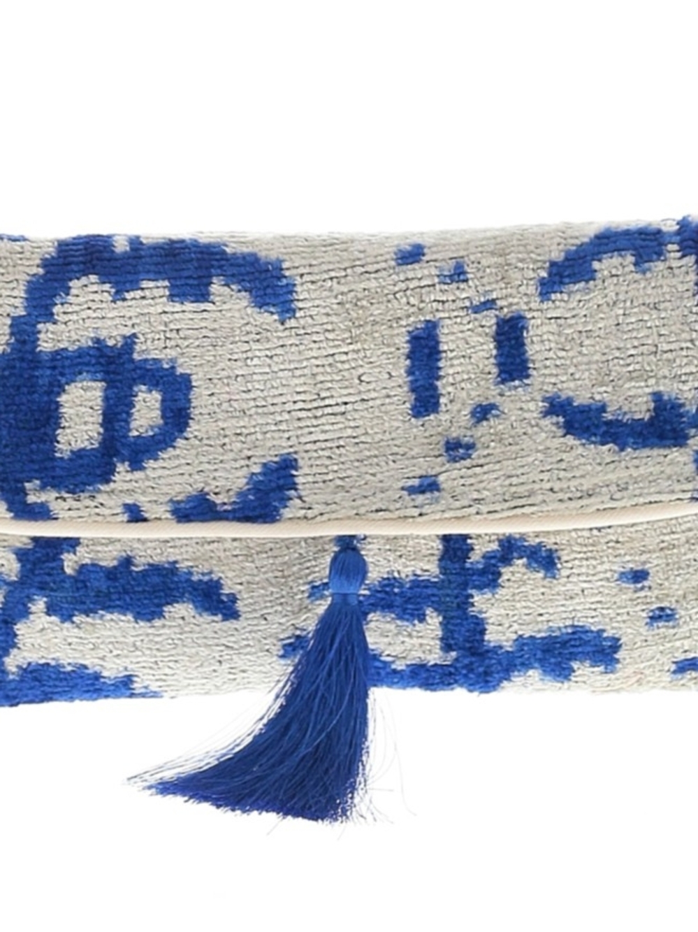 Blue and Cream Tassel Women's Clutch Bag